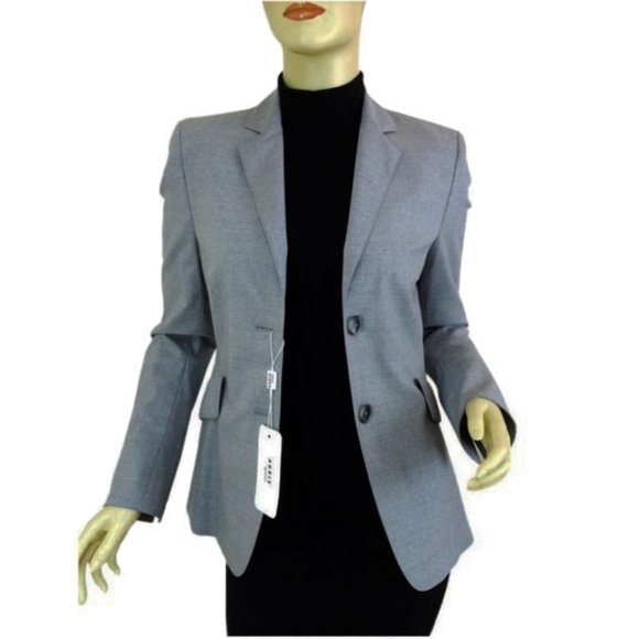 Akris Punto Grey Fitted Two Button Blazer - Picture 1 of 4